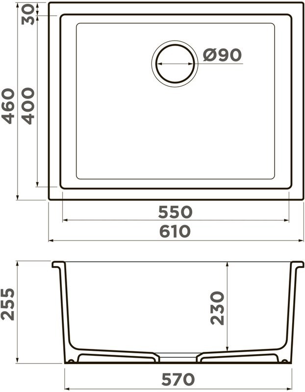 Комплект Мойка Omoikiri Okinoshima 61-U/I-SB smoky blue + Измельчитель Nagare 750