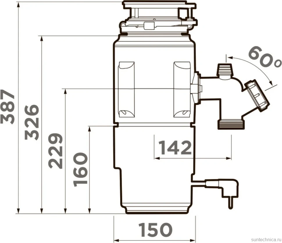 Комплект Мойка Omoikiri Sakaime 79-GR leningrad grey + Измельчитель Nagare slim 1250