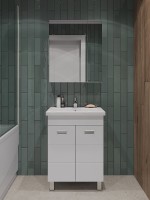 Тумба с раковиной Orange Таис 60 напольная, белый глянец