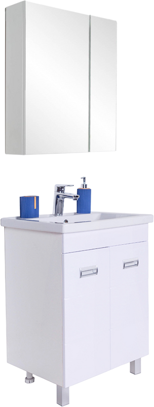 Тумба с раковиной Orange Таис 60 напольная, белый глянец