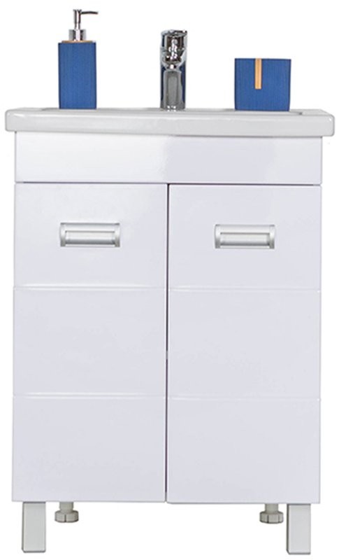 Тумба с раковиной Orange Таис 60 напольная, белый глянец