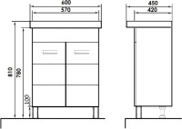 Тумба с раковиной Orange Таис 60 напольная, белый глянец