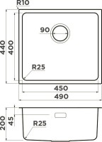 Комплект Мойка Omoikiri TADZAVA 49-U AB латунь + Измельчитель Nagare slim 900