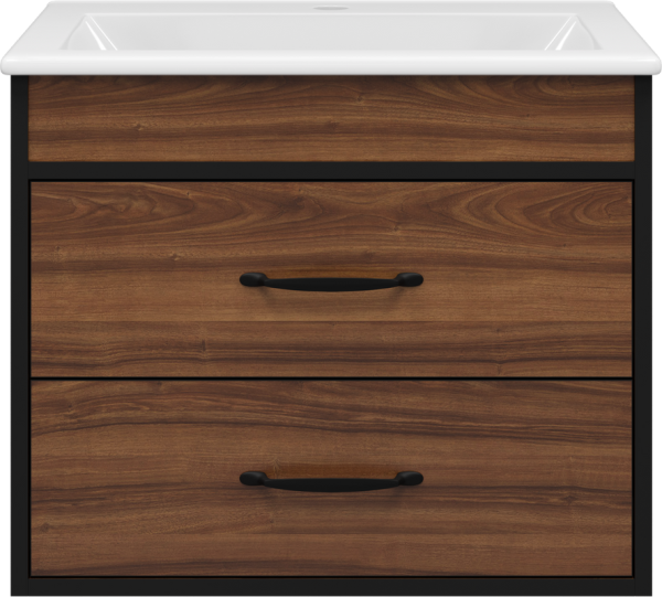 Тумба под раковину Misty Кедр 60 черный, орех