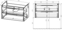 Тумба под раковину Vincea Chiara 2D 80, подвесная, 2 ящика, камень