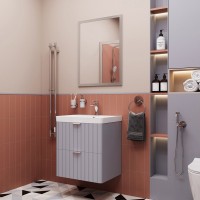 Мебель для ванной комнаты STWORKI Ларвик 60 серая матовая