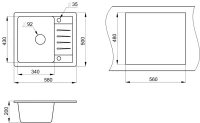 Мойка кухонная Granula Standart 5803, графит