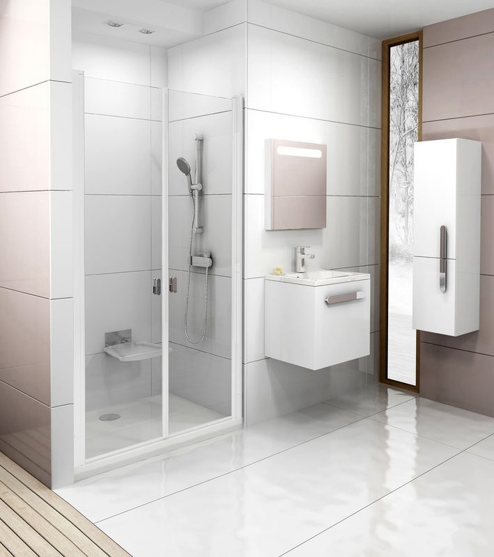 Душевая дверь в нишу Ravak Chrome CSDL2-100 Transparent, профиль белый