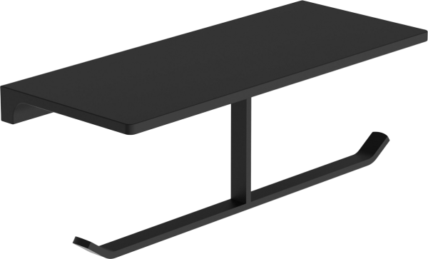 Держатель туалетной бумаги Wonzon & Woghand WW-9156-BL черный матовый, с полкой