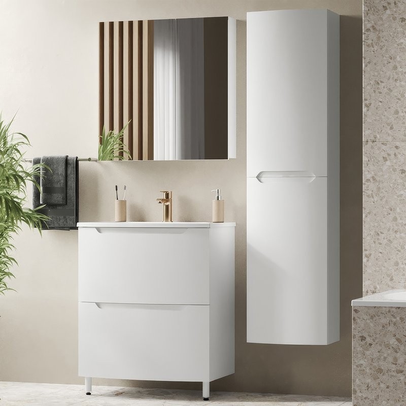 Тумба под умывальник Ганновер Н 70-02 Белый глянцевый (1)