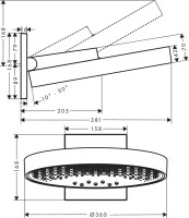 Верхний душ Hansgrohe Rainfinity 360 26234990 полированное золото