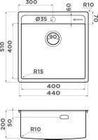Комплект Мойка Omoikiri Daisen 44-IN нержавеющая сталь + Измельчитель Nagare slim 500