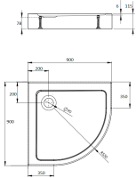 Поддон для душа Radaway Doros A Compact 90x90 с сифоном