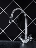 Смеситель для кухни РМС SL92BL SL92BL-279F хром, чёрный