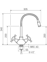 Смеситель для кухни РМС SL92BL SL92BL-279F хром, чёрный