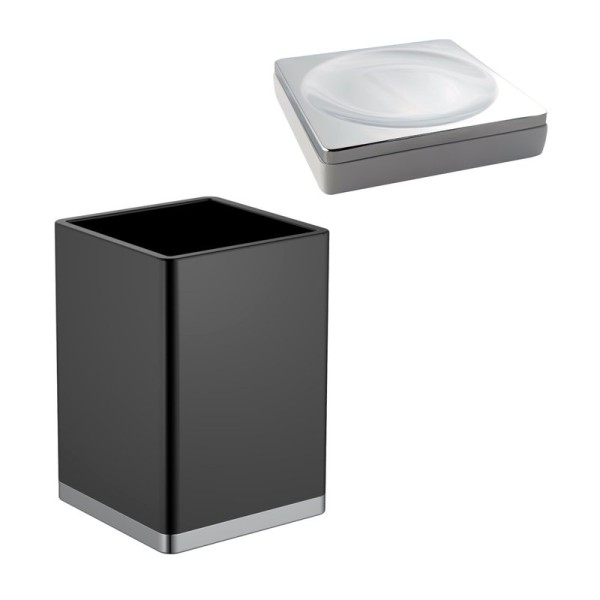 Набор Стакан Boheme 10961-B-CR + Мыльница 10960-W-CR