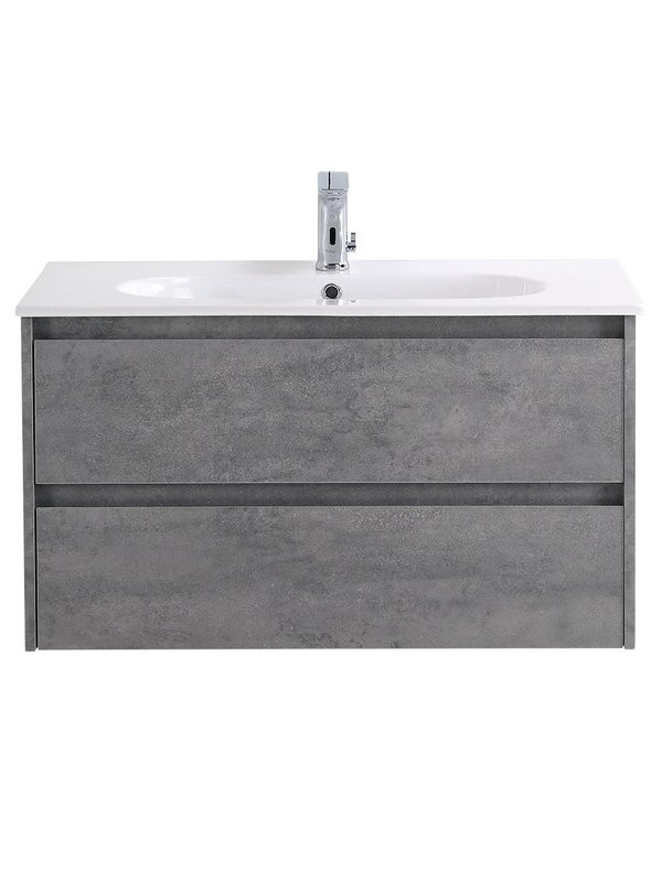 Тумба с раковиной BelBagno Kraft 80 подвесная, 2 ящика, cemento grigio