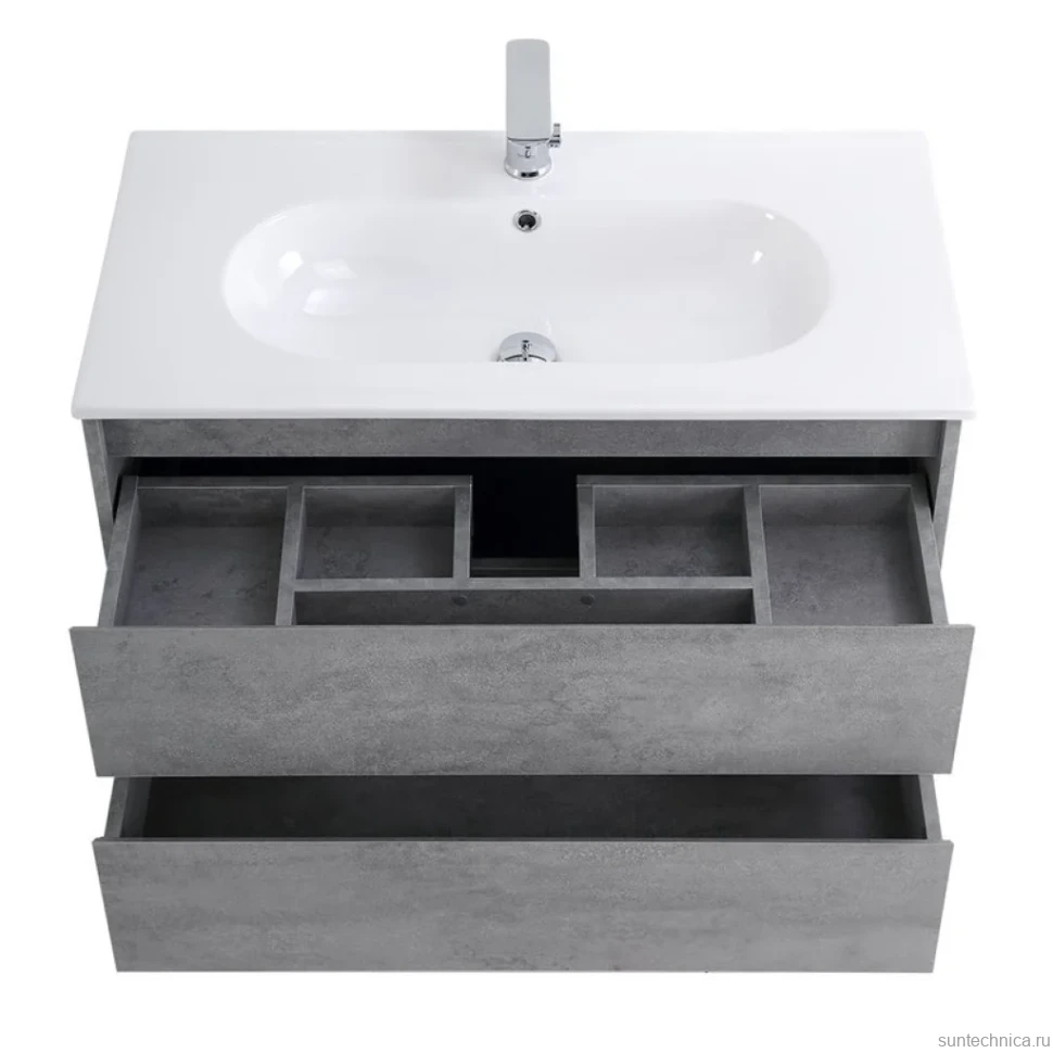 Тумба с раковиной BelBagno Kraft 80 подвесная, 2 ящика, cemento grigio