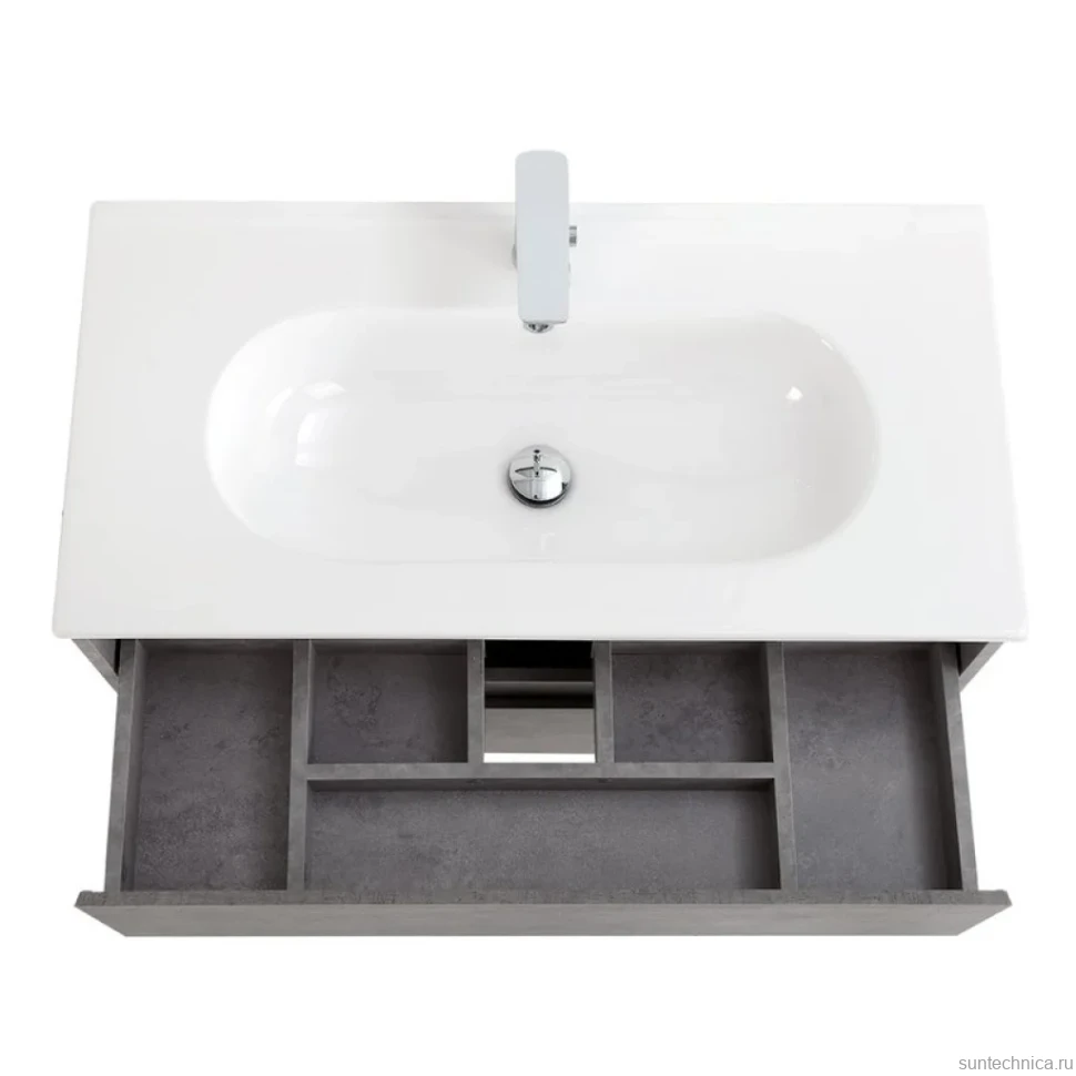 Тумба с раковиной BelBagno Kraft 80 подвесная, 2 ящика, cemento grigio