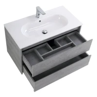 Тумба с раковиной BelBagno Kraft 80 подвесная, 2 ящика, cemento grigio