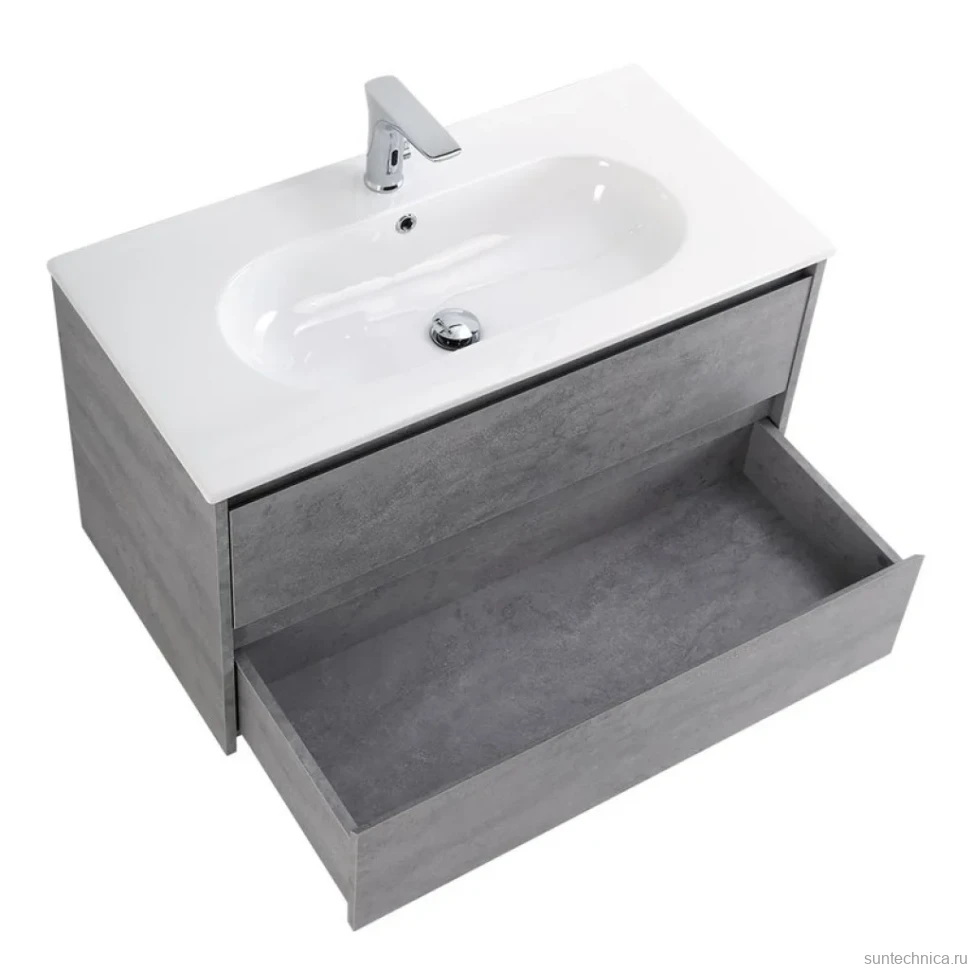 Тумба с раковиной BelBagno Kraft 80 подвесная, 2 ящика, cemento grigio