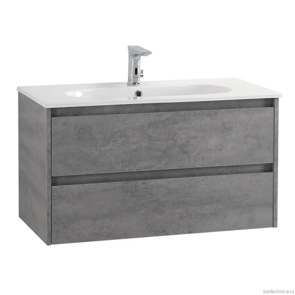 Тумба с раковиной BelBagno Kraft 80 подвесная, 2 ящика, cemento grigio