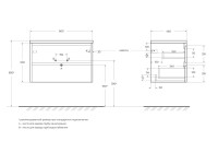 Тумба с раковиной BelBagno Kraft 80 подвесная, 2 ящика, cemento grigio