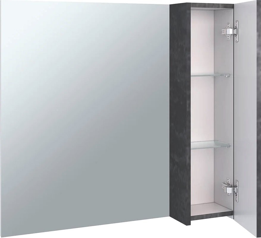 Зеркало Emmy Стоун R 80 серый бетон