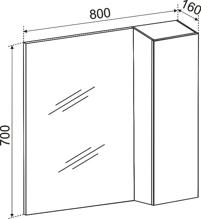 Зеркало Emmy Стоун R 80 серый бетон