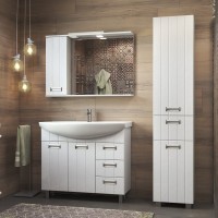 Мебель для ванной комнаты Vigo Diana 105 напольная, белая, раковина Стиль 105