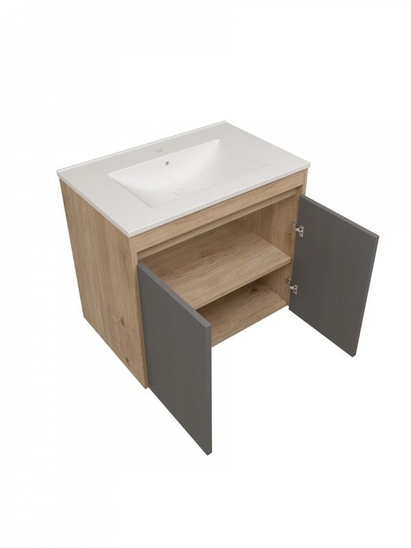 Мебель для ванной комнаты Teymi Netta 70 дуб, графит