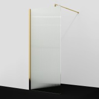 Душевая перегородка Wasserkraft Rur 30W 110 см, профиль глянцевое золото, стекло рифленое