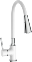 Смеситель для кухни Frap H44-8 F4044-8 с гибким изливом, белый