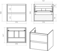 Мебель для ванной комнаты Brevita Dallas 60