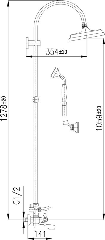 Душевая стойка Rav Slezak Morava MK154.5/3