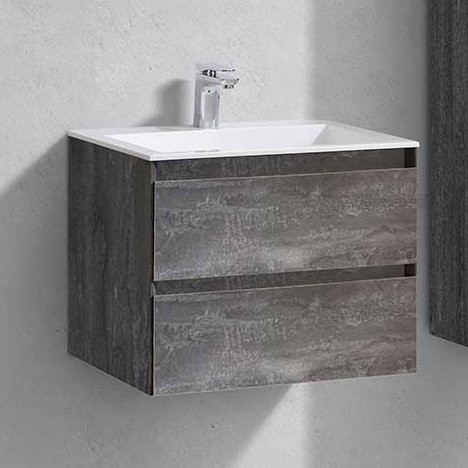 Тумба под раковину Vincea Luka 60 подвесная, 2 ящика, камень
