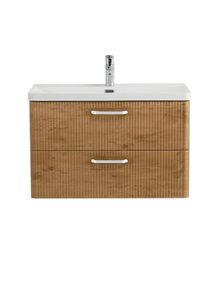 Мебель для ванной комнаты BelBagno Due 80 ручки белые, rovere nature