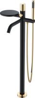 Напольный смеситель для ванны с душем Boheme Stick 129-BG black diamond gold