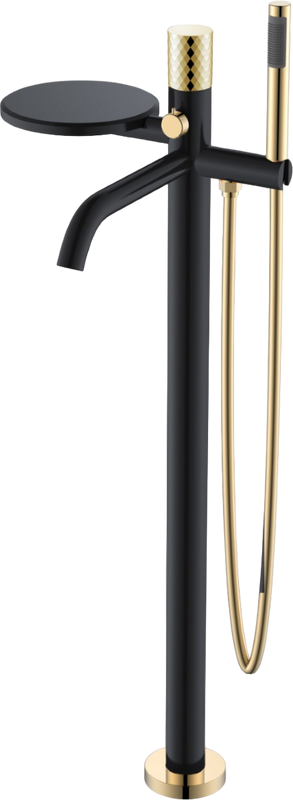 Напольный смеситель для ванны с душем Boheme Stick 129-BG black diamond gold