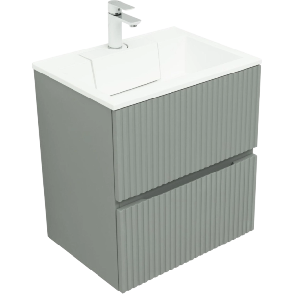 Тумба с раковиной Aquanet Джейн 60 подвесная, мисти грин