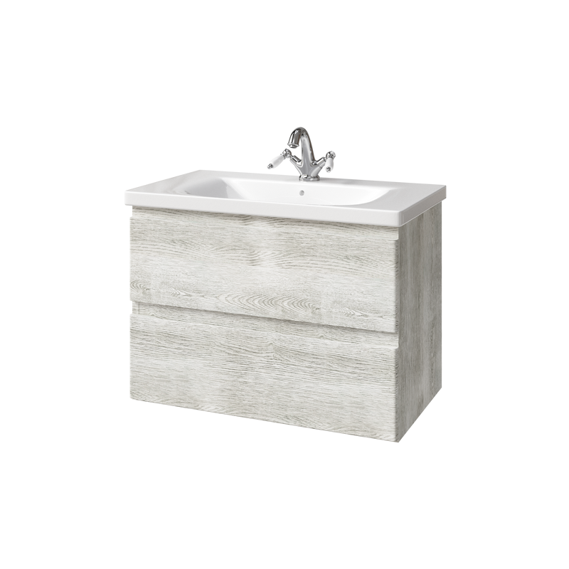 Тумба под раковину без столешницы Caprigo Forte 80 подвесная, белый клен