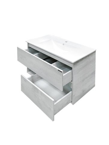 Тумба с раковиной Comforty Турин 90М подвесная, белый дуб