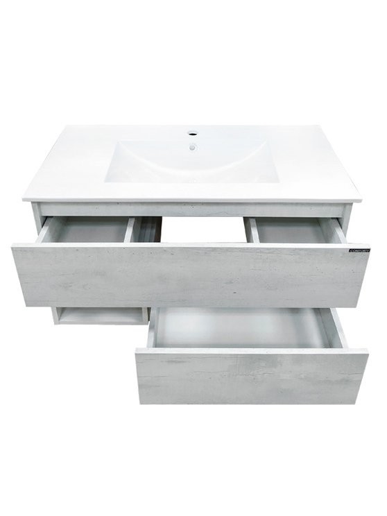 Тумба с раковиной Comforty Турин 90М подвесная, белый дуб