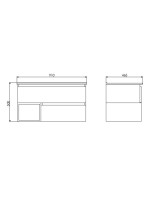 Тумба с раковиной Comforty Турин 90М подвесная, белый дуб