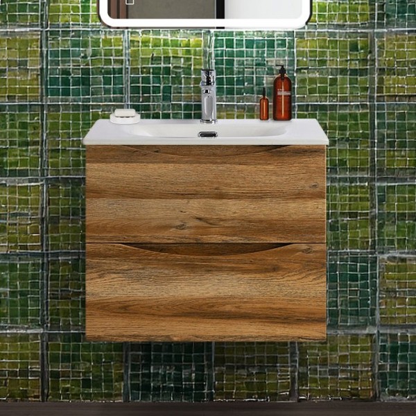 Тумба с раковиной BelBagno Marino-cer-n 60 подвесная, rovere rustico