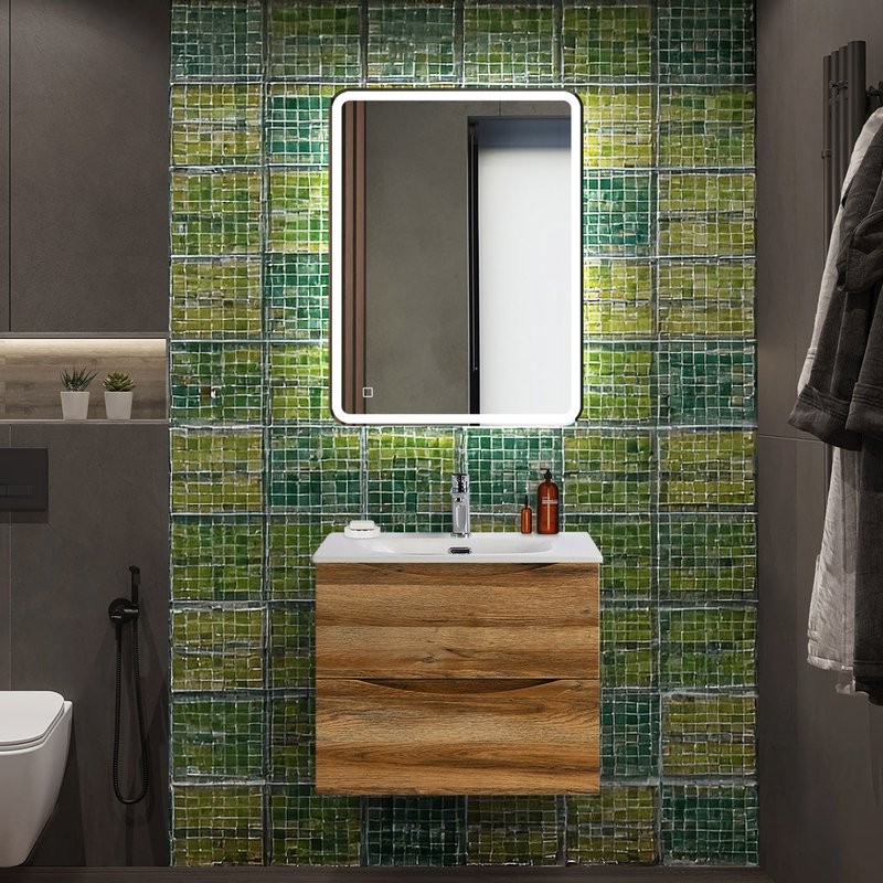 Тумба с раковиной BelBagno Marino-cer-n 60 подвесная, rovere rustico