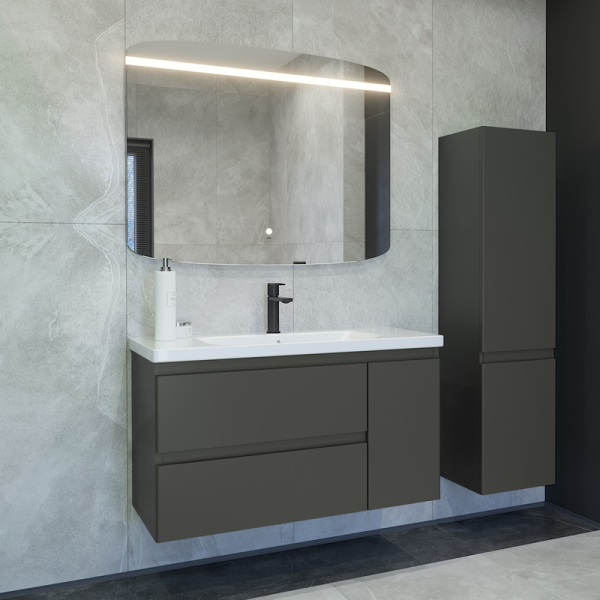 Мебель для ванной комнаты Caprigo Forte 100 R подвесная, графит