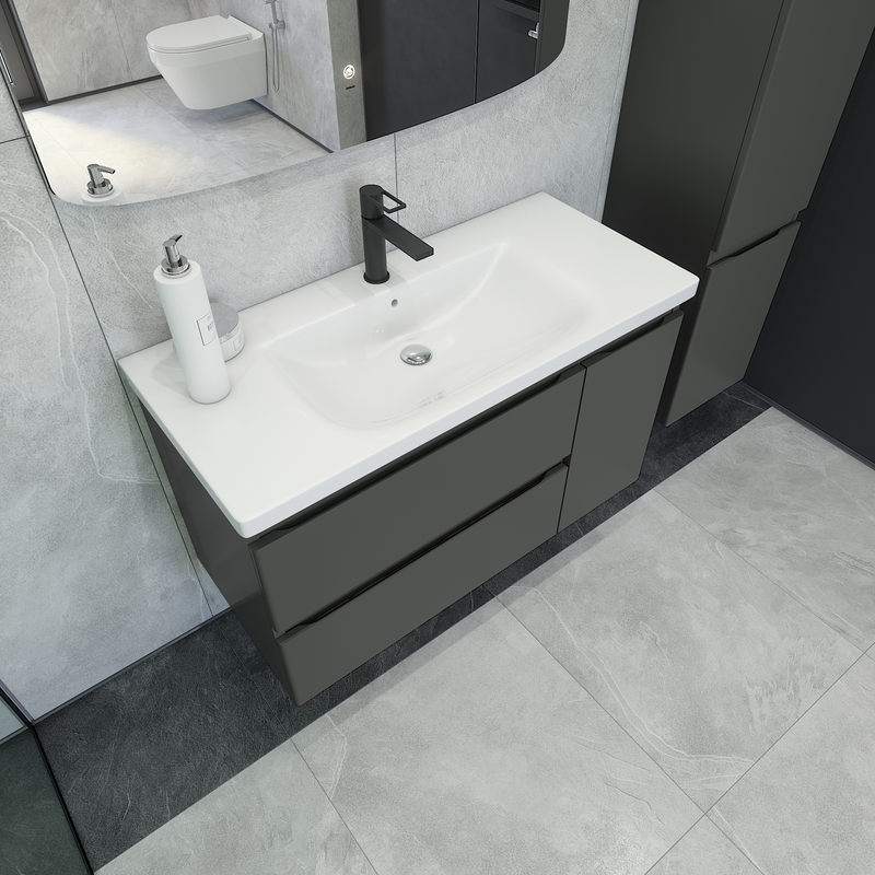 Мебель для ванной комнаты Caprigo Forte 100 R подвесная, графит