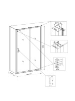 Душевой уголок Veconi Rovigo RV-046 150x80x195, профиль матовый хром, стекло прозрачное