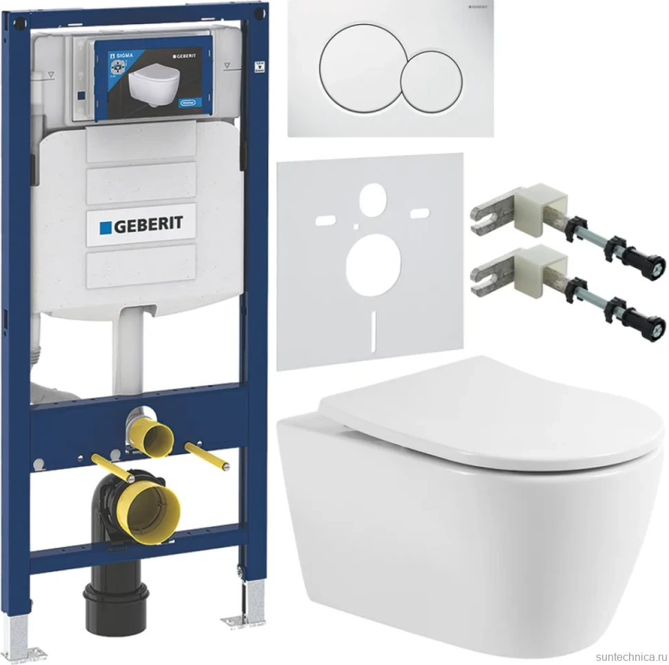 Комплект Унитаз подвесной BelBagno Marino BB105CHR безободковый + Крышка BB2031SC с микролифтом, петли хром + Инсталляция Geberit Duofix UP 320 111.300.00.5 + Кнопка Sigma 01 115.770.11.5 белая + Крепления 111.815.00.1 к стене + Звукоизоляция